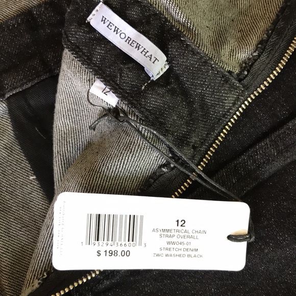 WeWoreWhat Asymmetrical Jumpsuit Black Denim 12 - Picture 8 of 11
